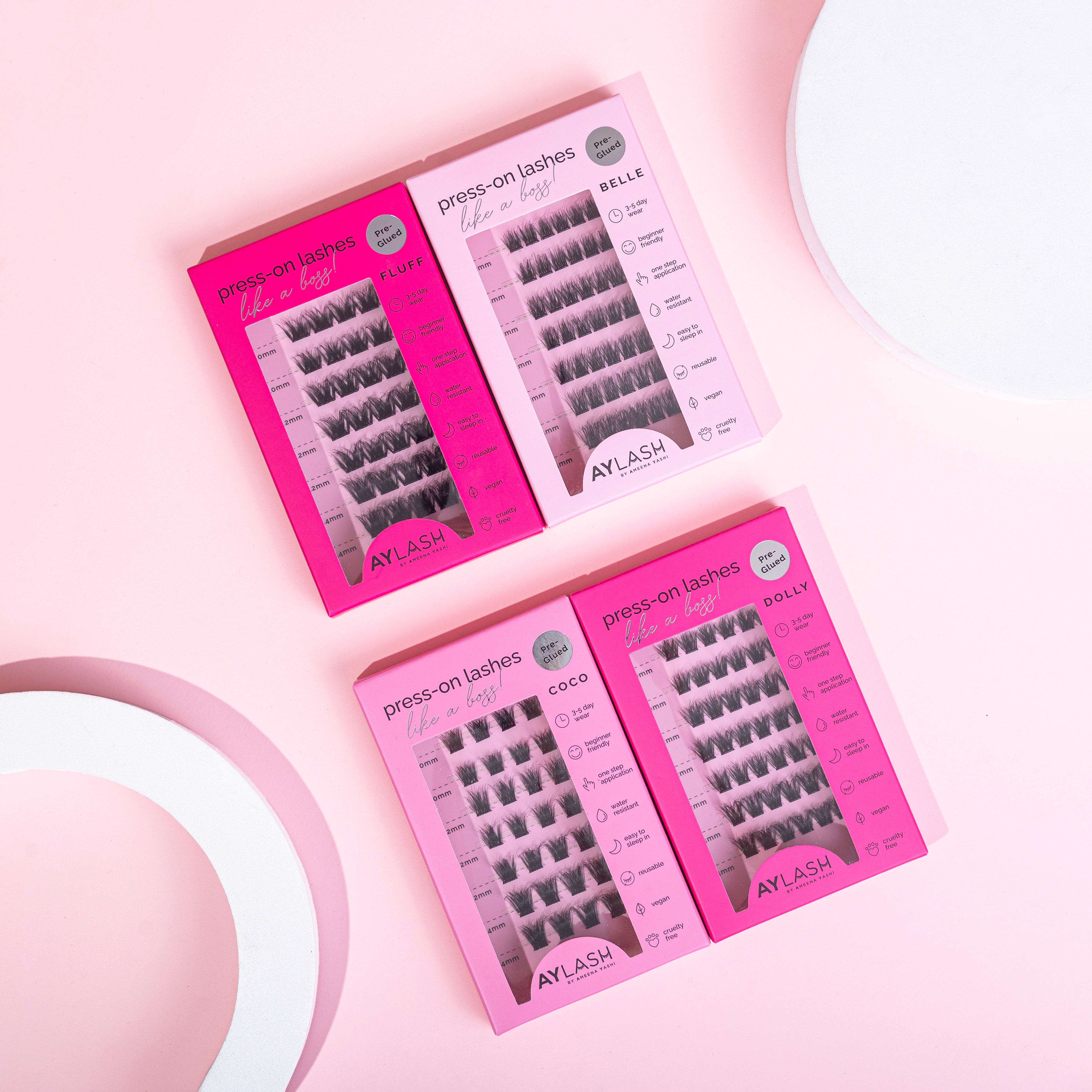 Pre-glued lash bundle