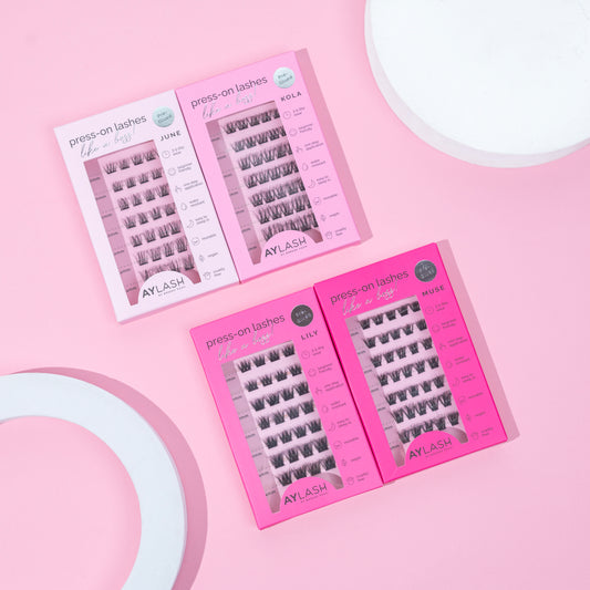Pre-glued lash bundle